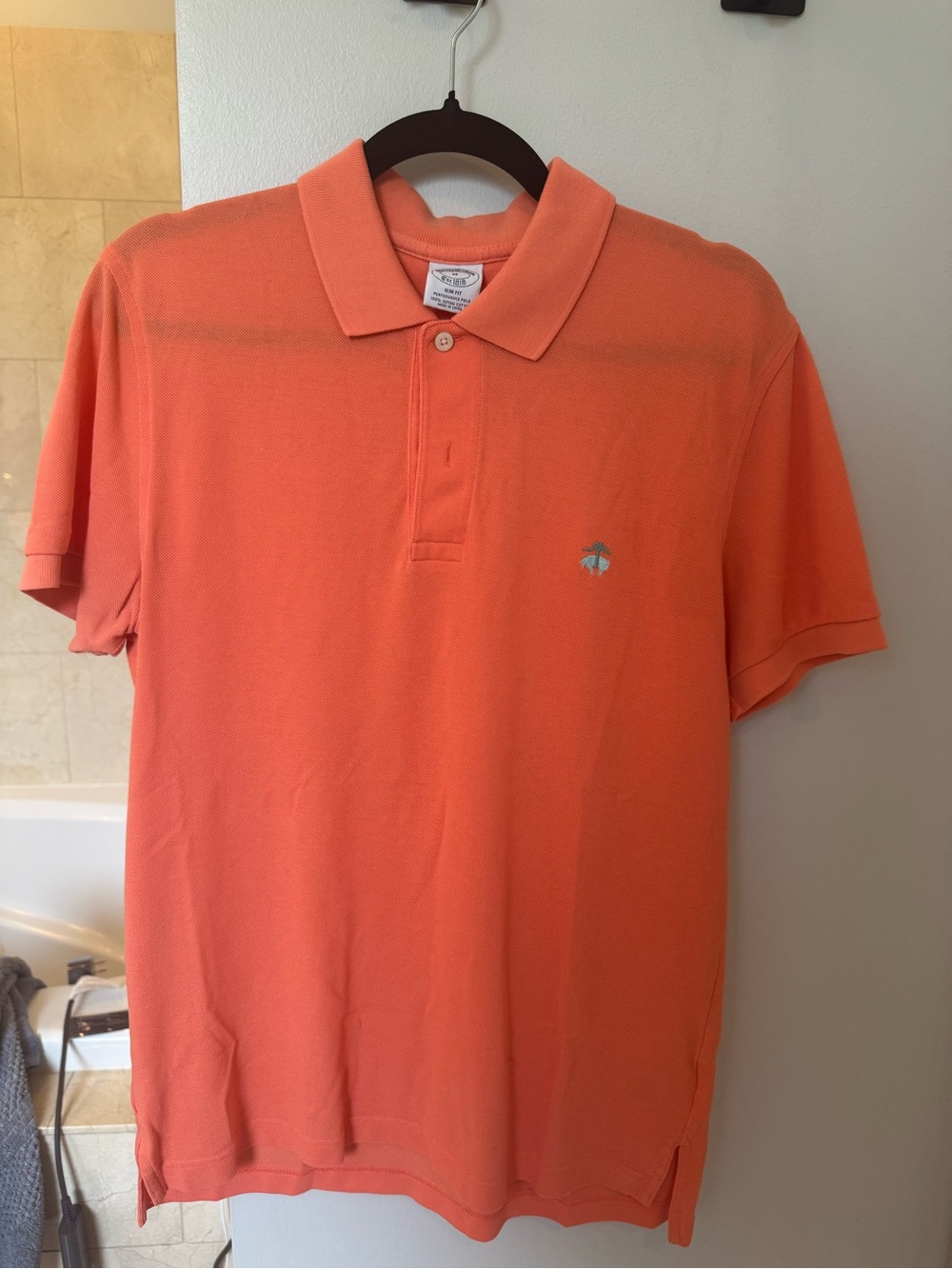 Brooks Brothers Orange Short-Sleeve Polo